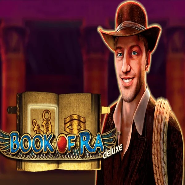 Slots logo of Book of Ra Deluxe from Novomatic at 7Gear Casino